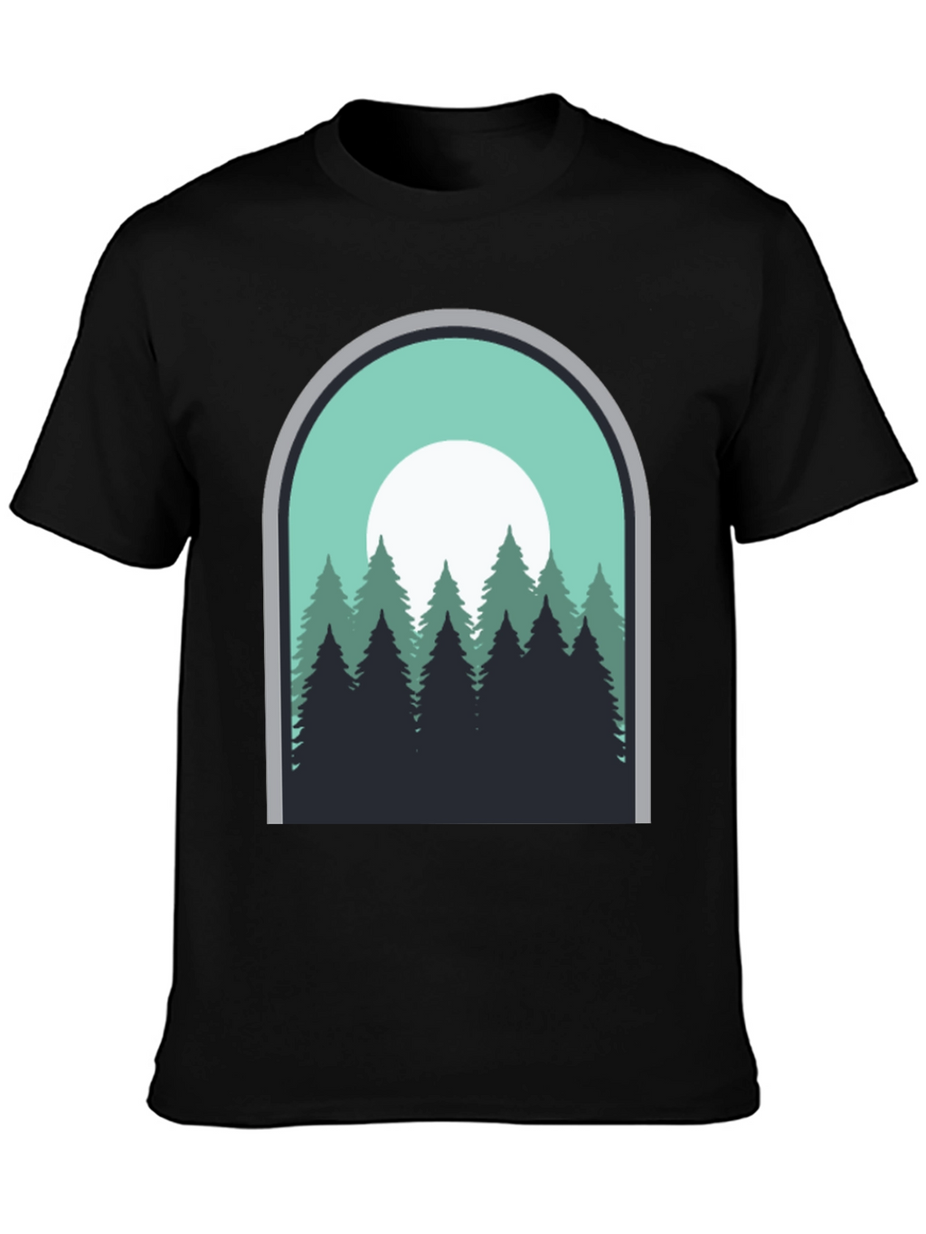 Nature Scene Graphic Tee - Mens Black T-Shirt
