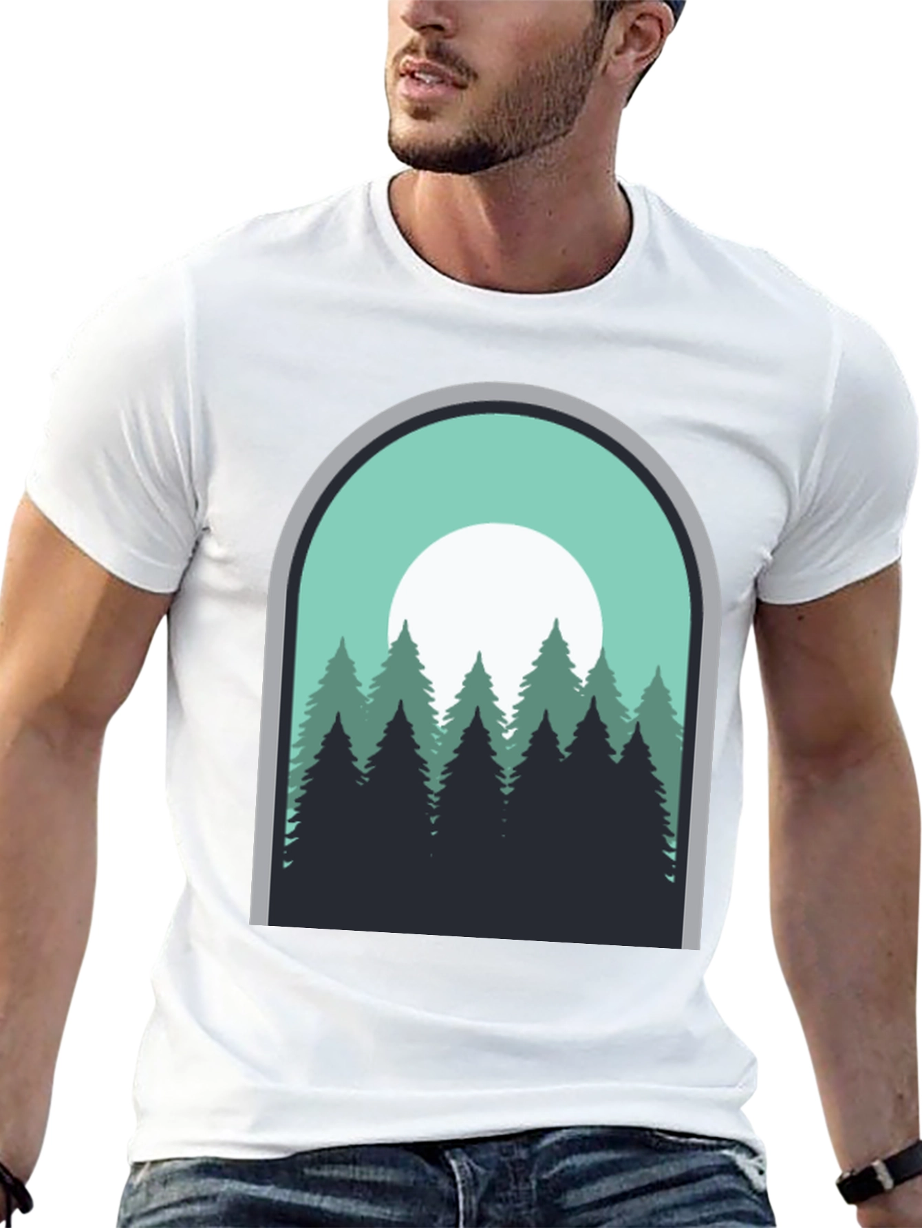 Nature Scene Graphic Tee - Mens Black T-Shirt