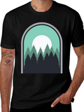 Nature Scene Graphic Tee - Mens Black T-Shirt