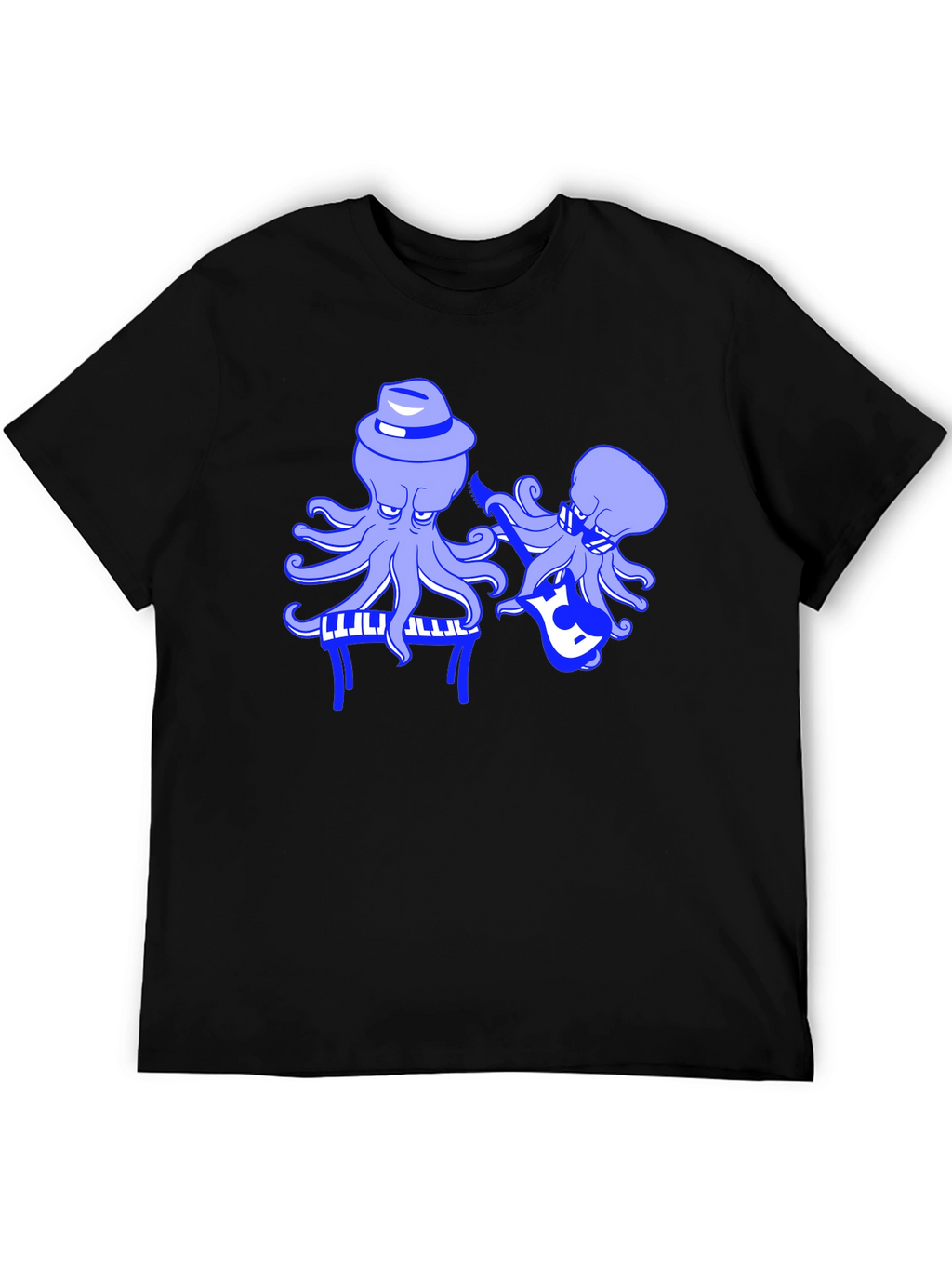 Octopus Musician Black T-Shirt