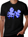 Octopus Musician Black T-Shirt