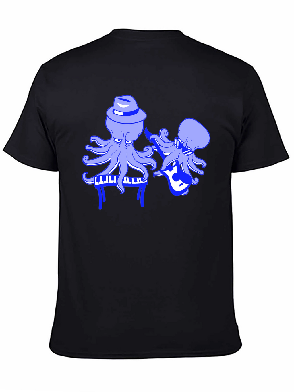 Octopus Musician Black T-Shirt