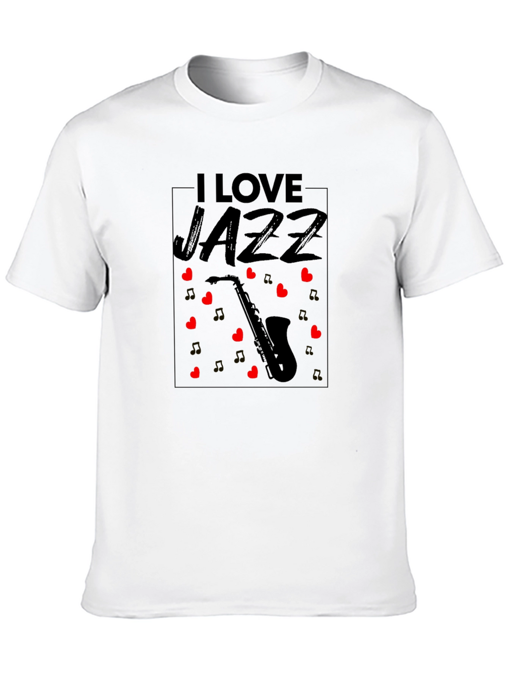 I Love Jazz Saxophone Black T-Shirt