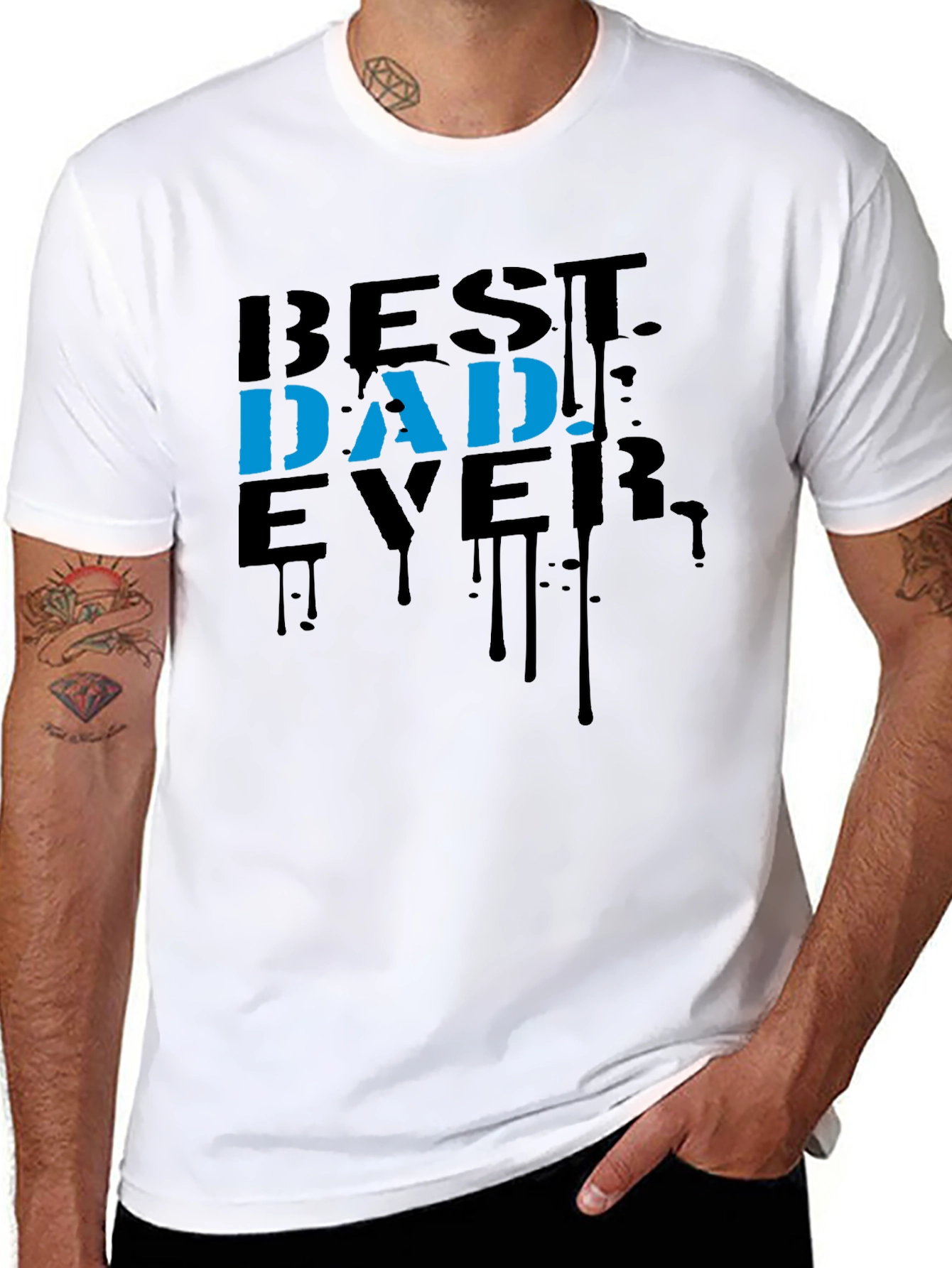 Best Dad Ever Graphic Tee - Mens Black T-Shirt