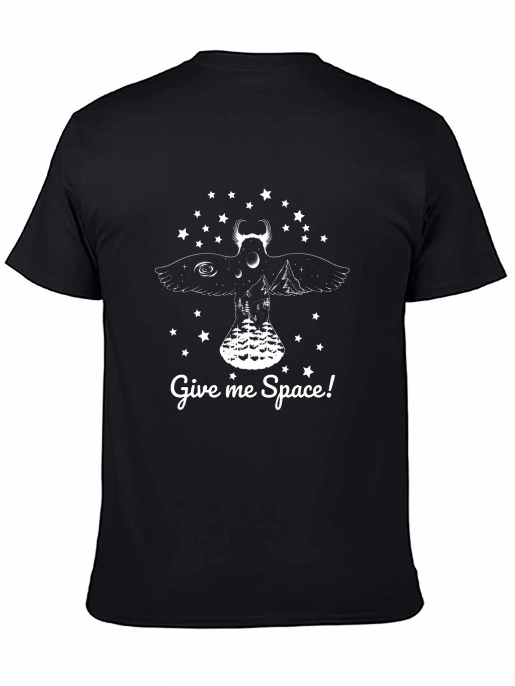 Give Me Space Graphic Black T-Shirt