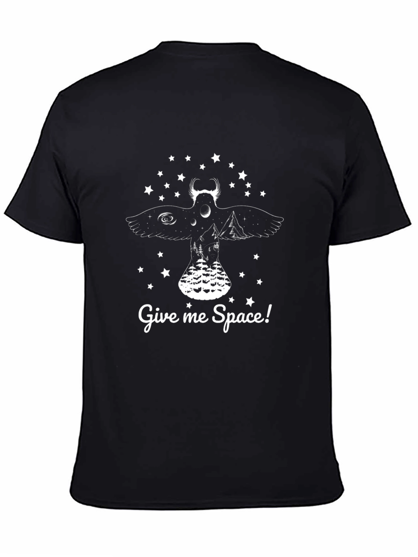 Give Me Space Graphic Black T-Shirt