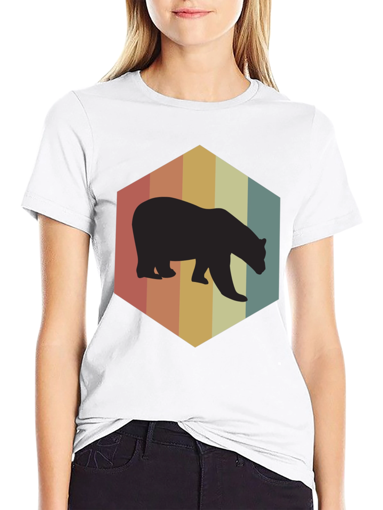 Retro Bear Graphic Tee - Vintage Style Animal T-Shirt