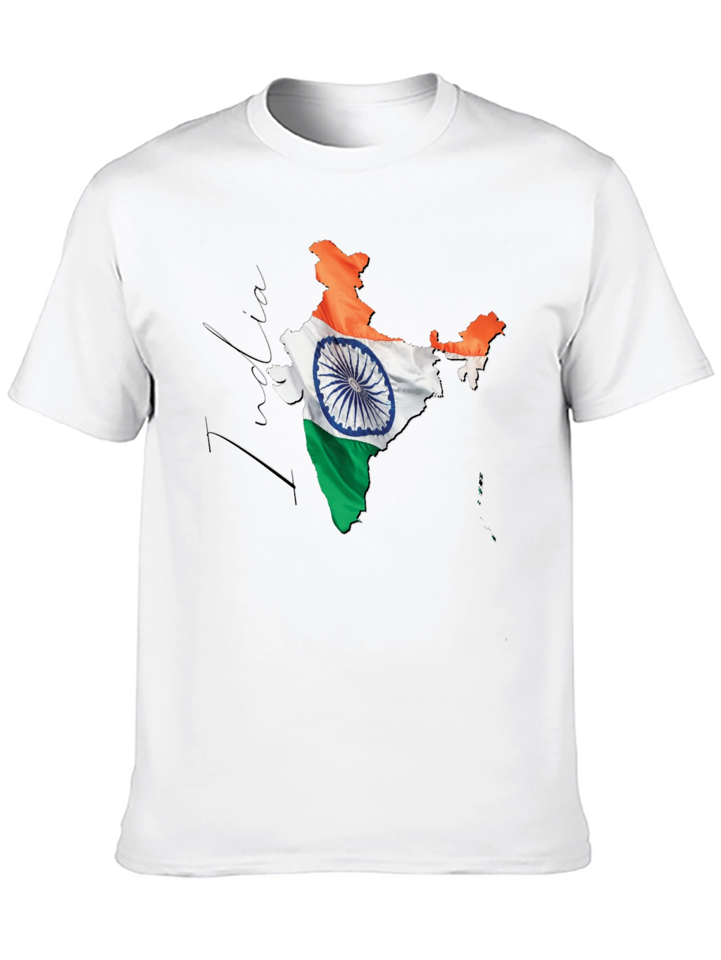 India Flag Map Graphic T-Shirt - Black