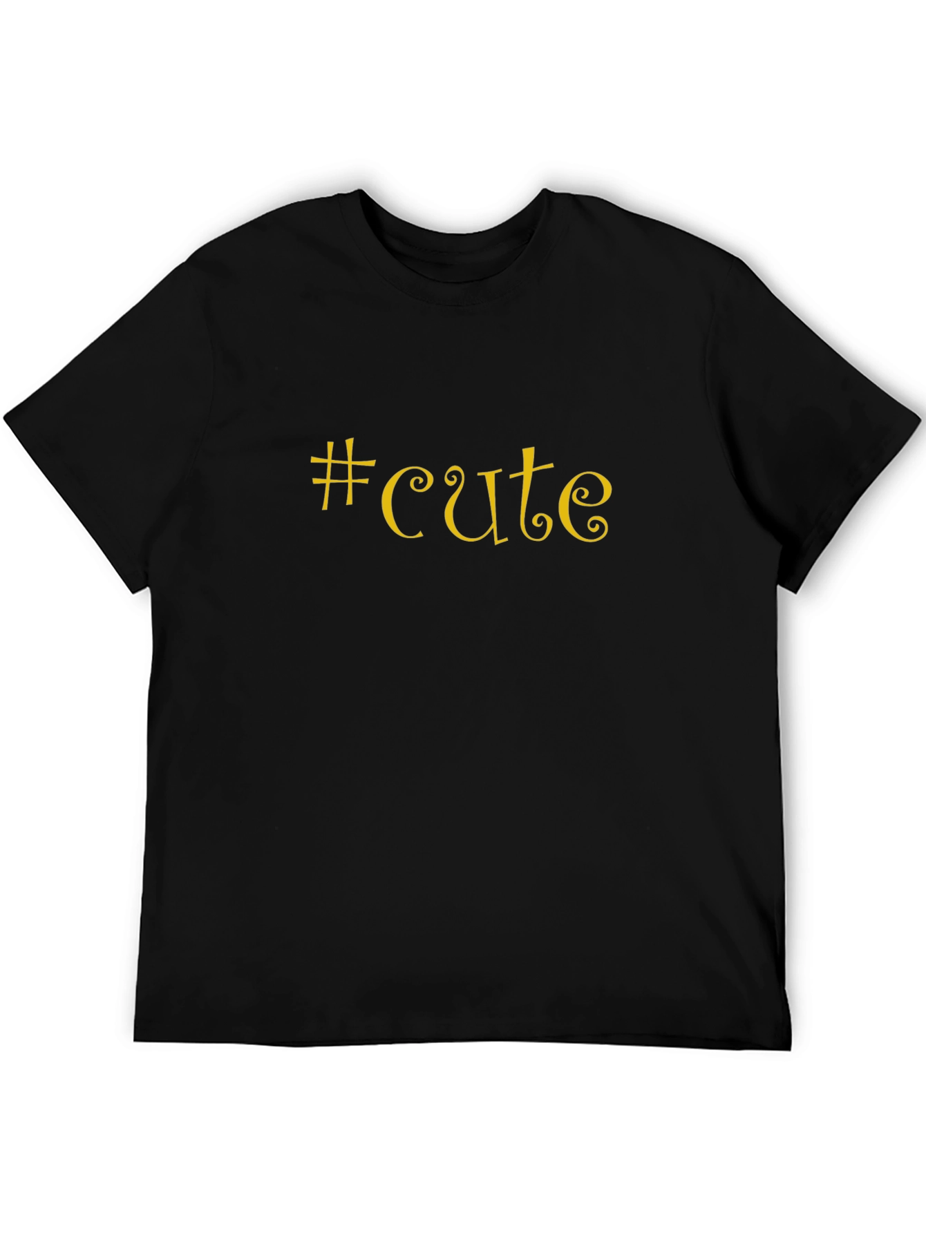Cute Hashtag Graphic Tee - Stylish Mens Black T-Shirt