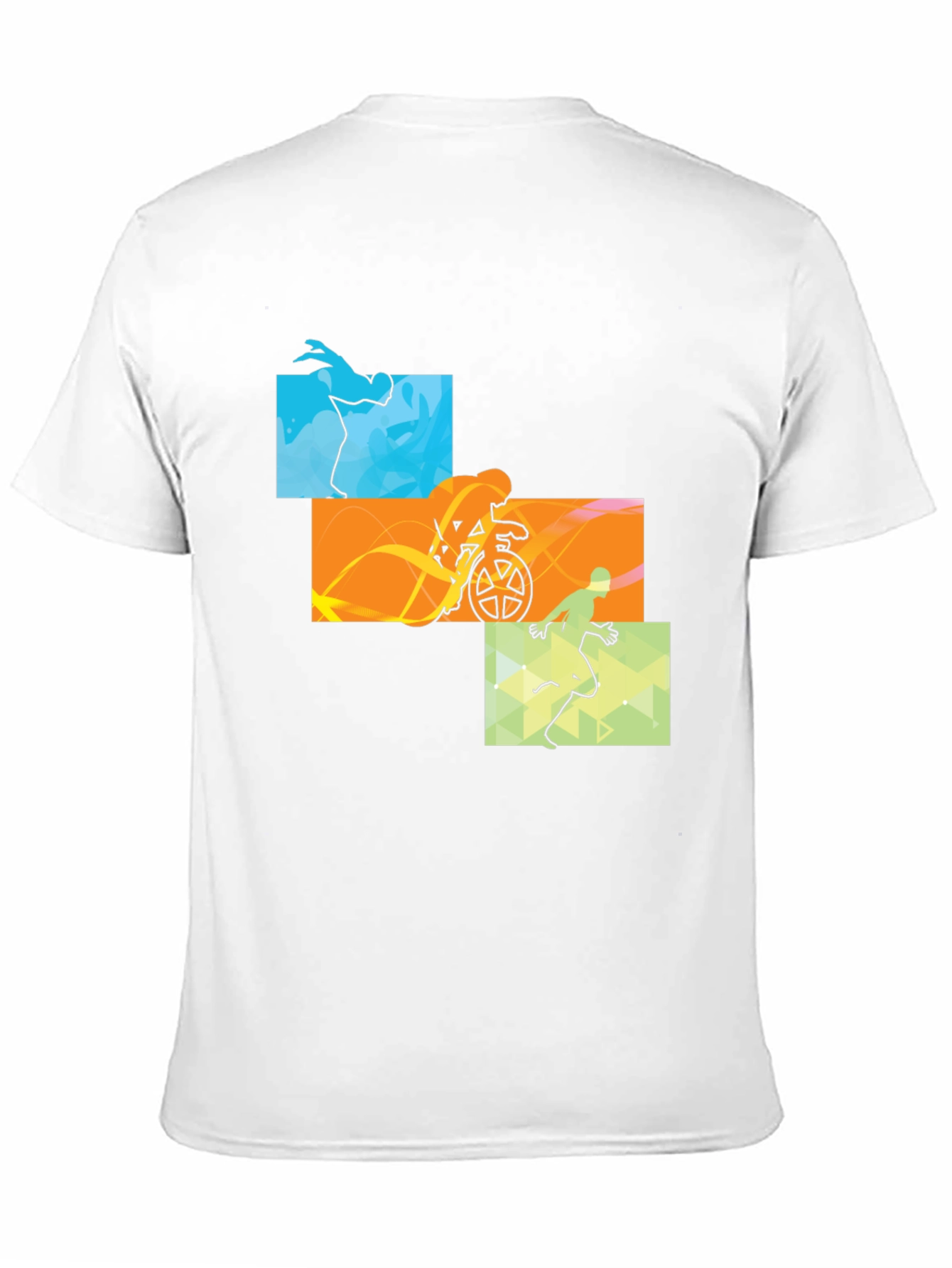 Triathlon Black T-Shirt: Swim Cycle Run Design