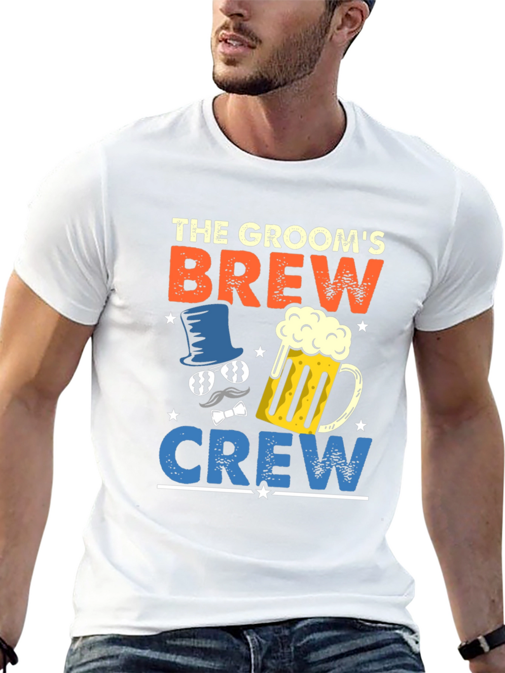 Grooms Brew Crew T-Shirt - Bachelor Party Tee