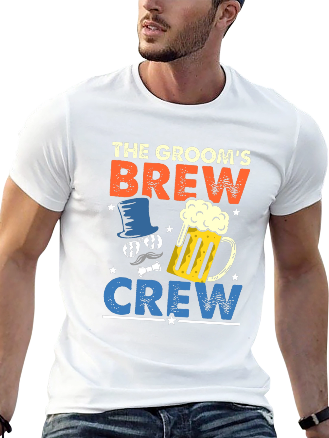 Grooms Brew Crew T-Shirt - Bachelor Party Tee