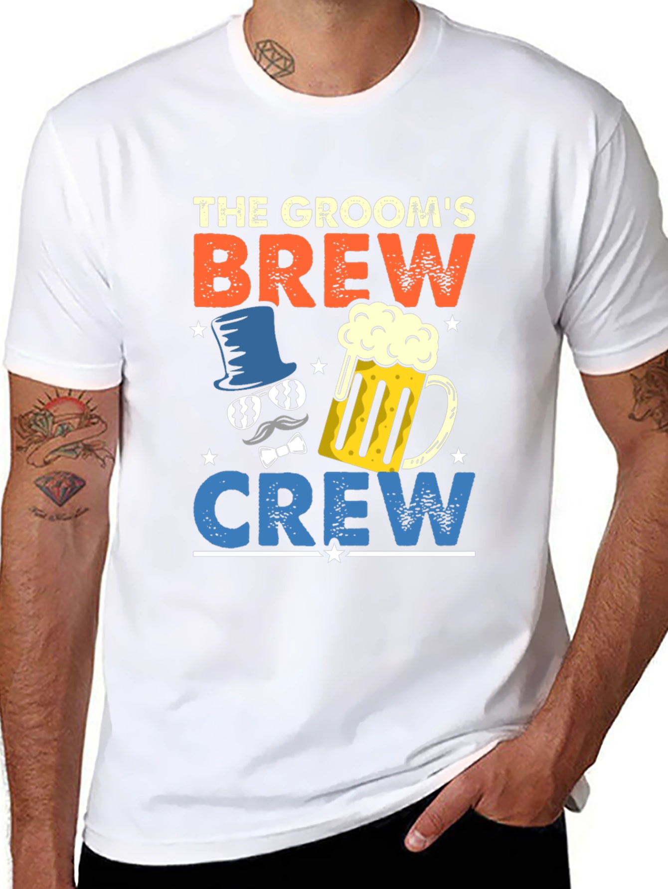 Grooms Brew Crew T-Shirt - Bachelor Party Tee