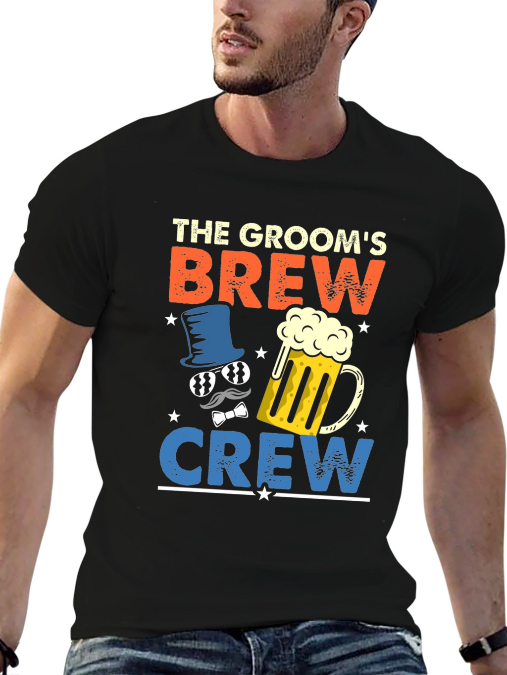 Grooms Brew Crew T-Shirt - Bachelor Party Tee