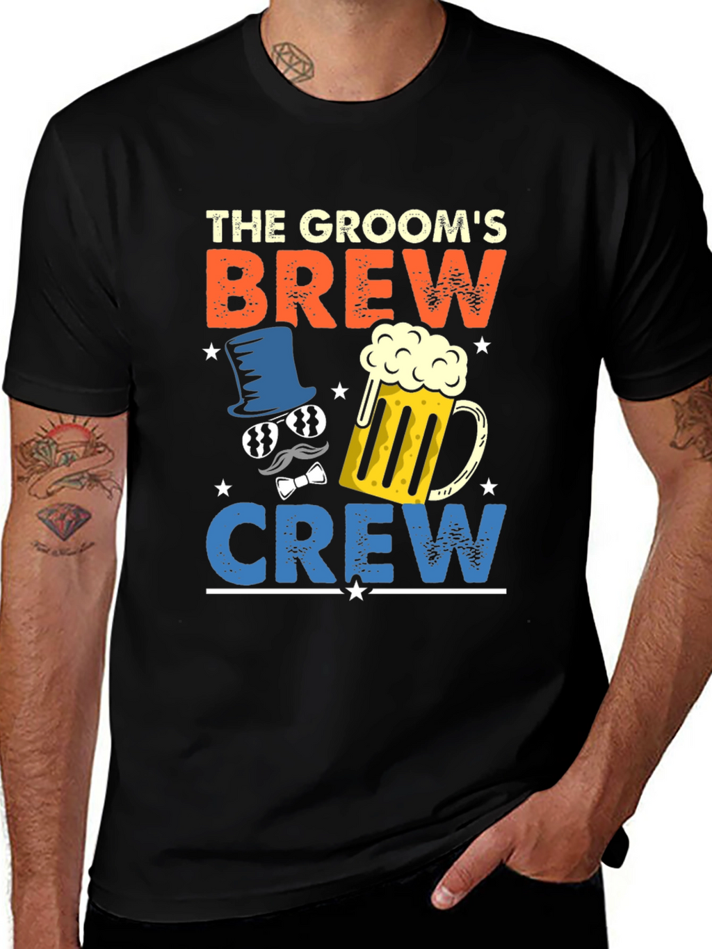 Grooms Brew Crew T-Shirt - Bachelor Party Tee