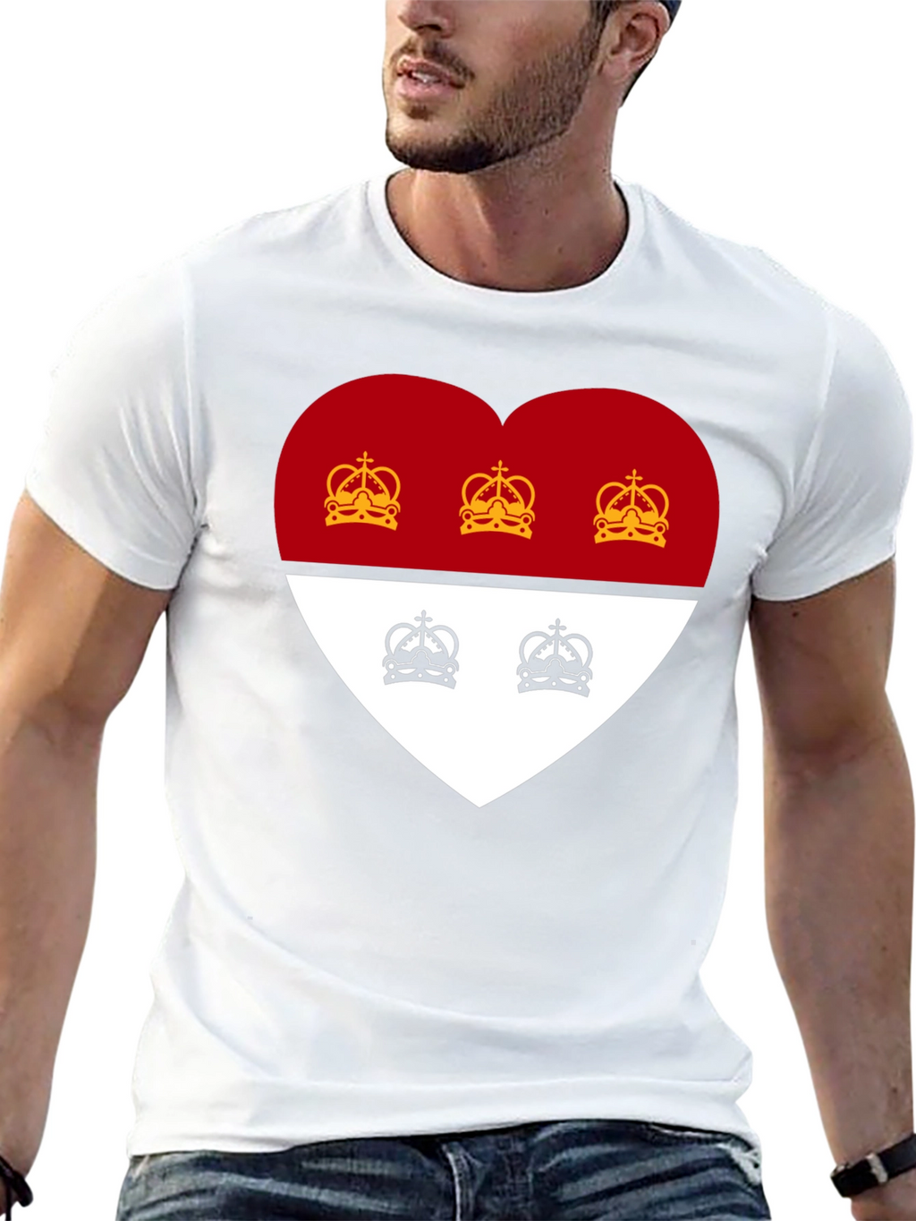 Heart Crest Graphic Tee - Stylish Black T-Shirt