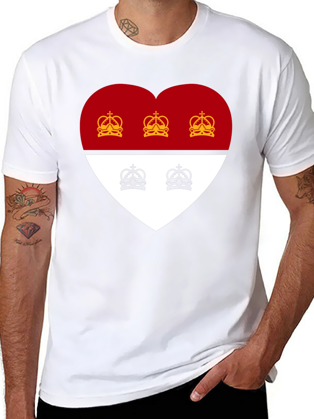 Heart Crest Graphic Tee - Stylish Black T-Shirt