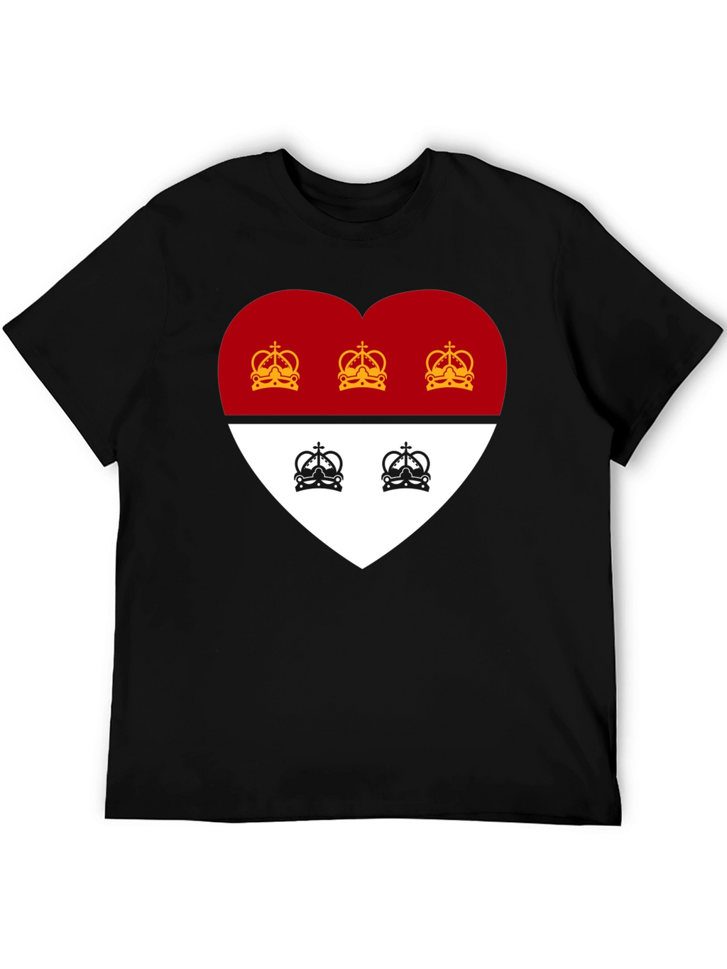 Heart Crest Graphic Tee - Stylish Black T-Shirt