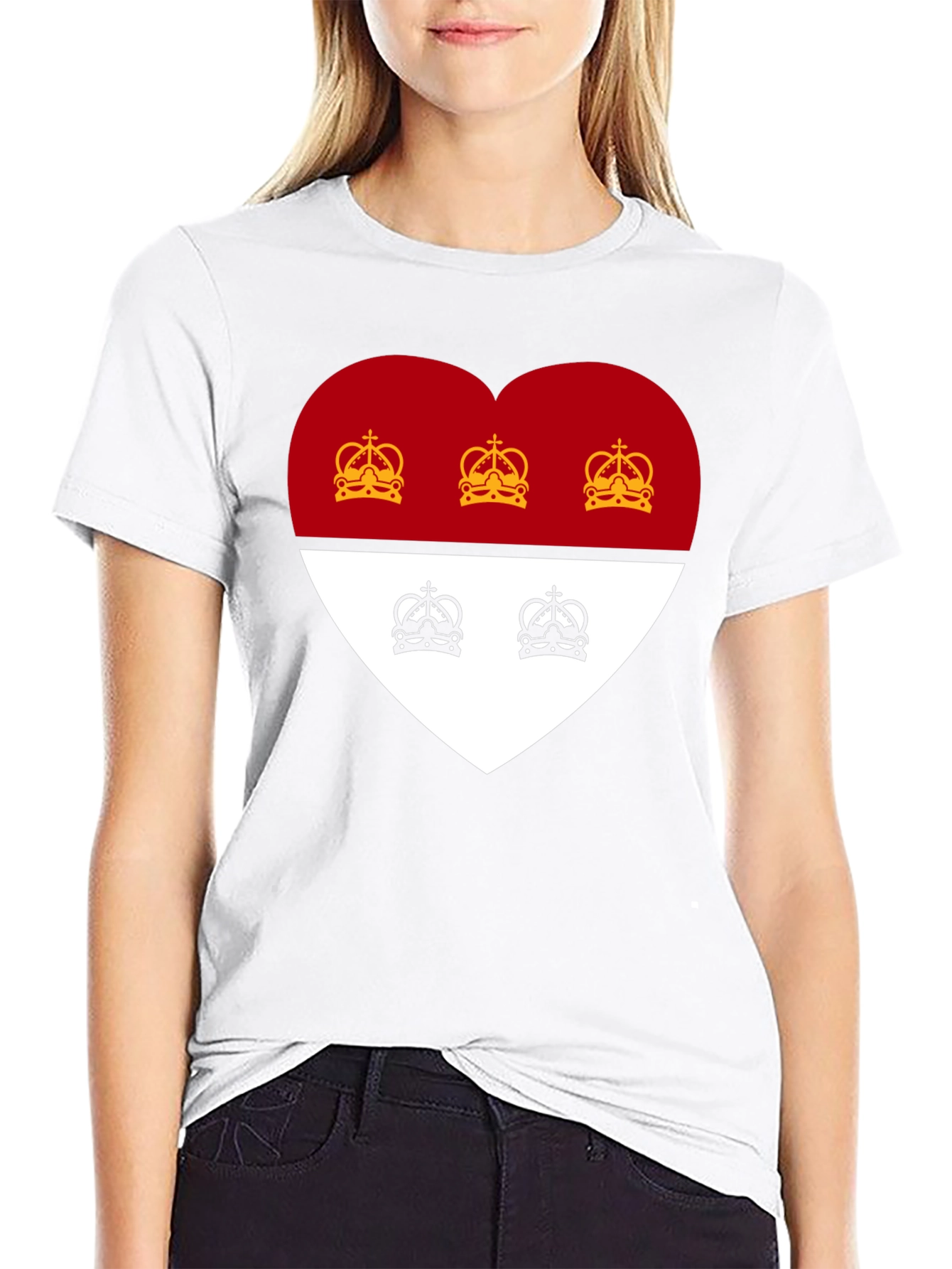 Heart Crest Graphic Tee - Stylish Black T-Shirt