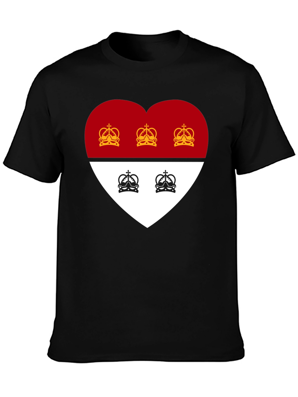 Heart Crest Graphic Tee - Stylish Black T-Shirt