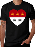 Heart Crest Graphic Tee - Stylish Black T-Shirt