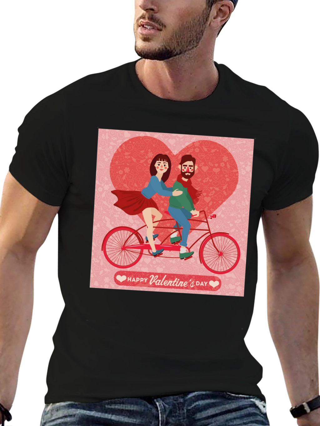 Valentines Day Couple Tandem Bike T-Shirt