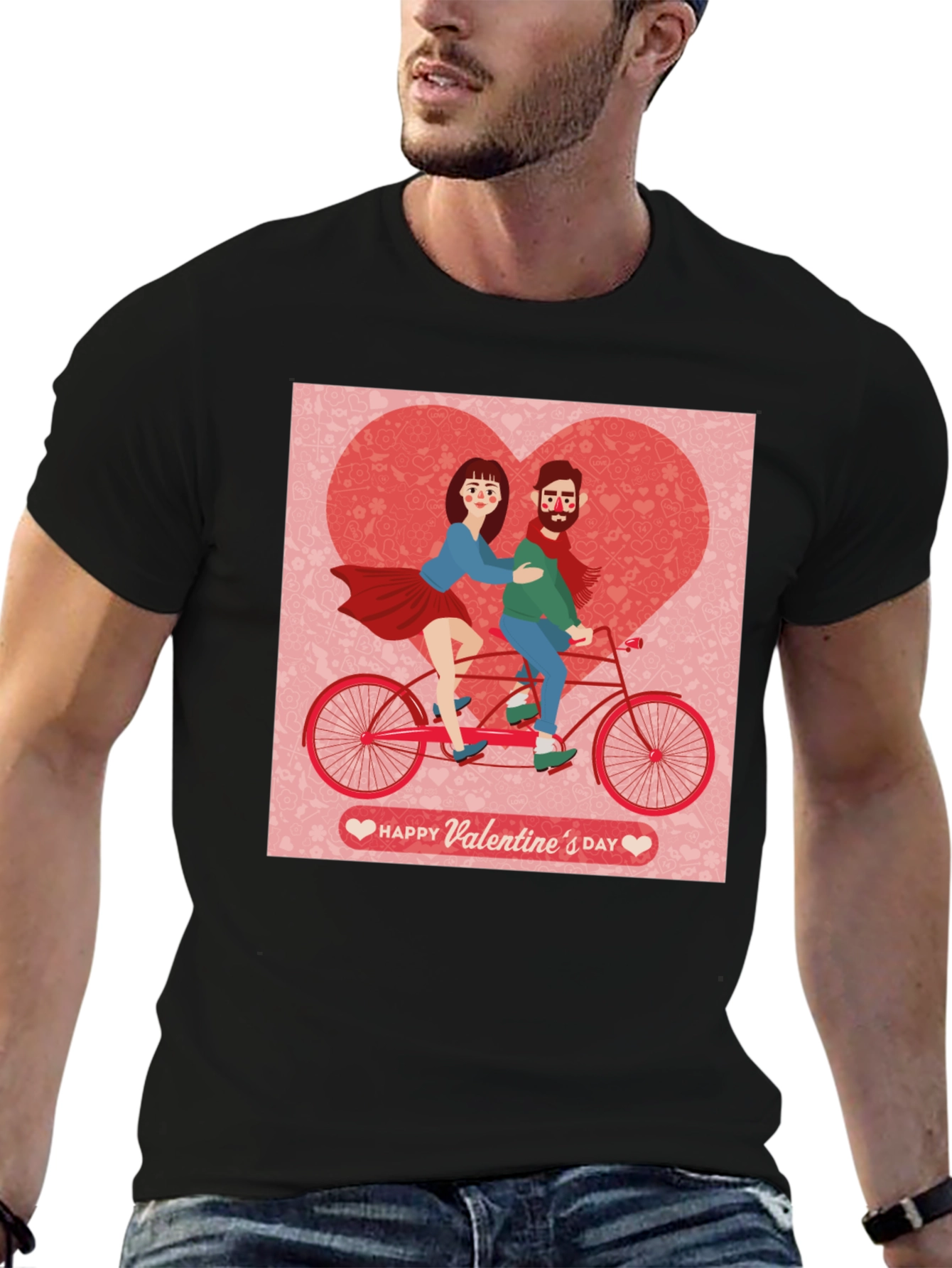 Valentines Day Couple Tandem Bike T-Shirt