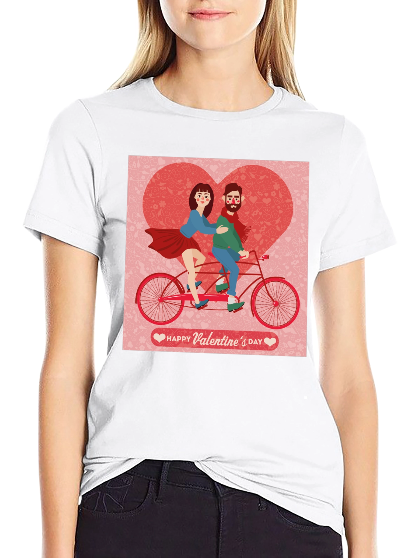 Valentines Day Couple Tandem Bike T-Shirt