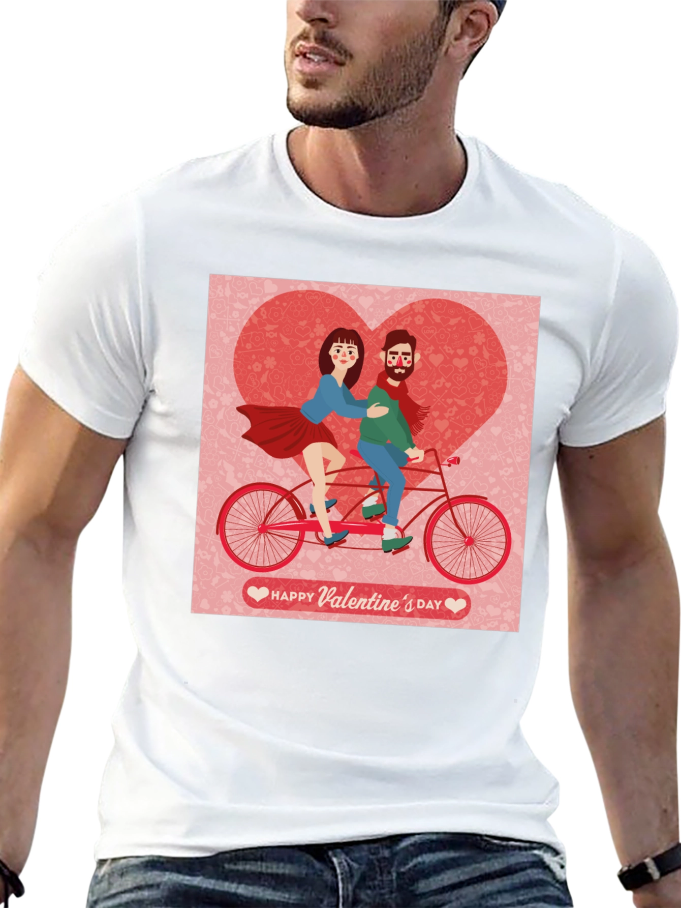 Valentines Day Couple Tandem Bike T-Shirt