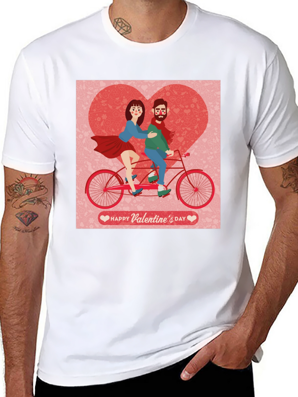 Valentines Day Couple Tandem Bike T-Shirt