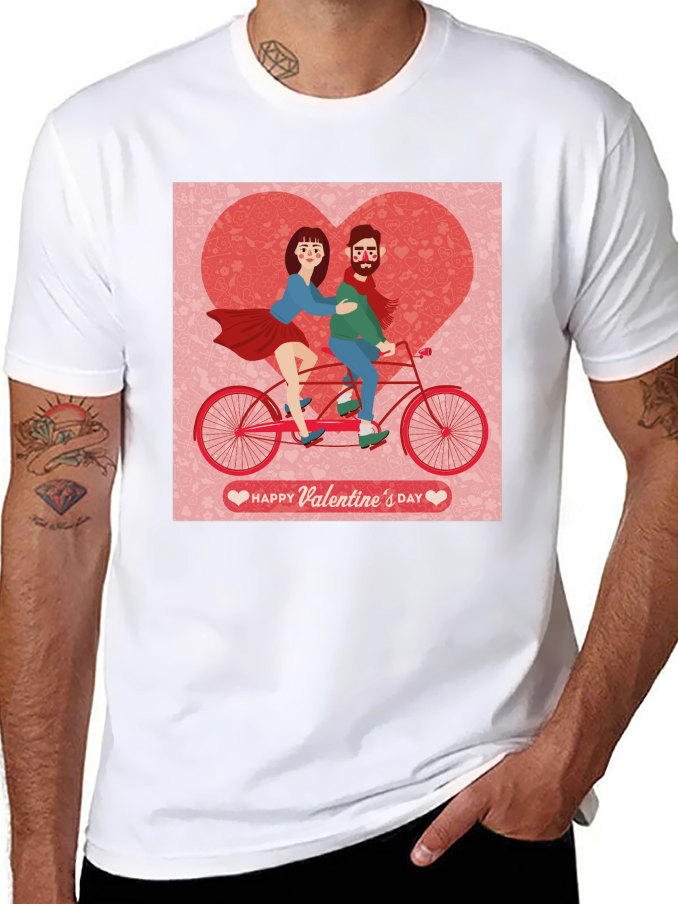 Valentines Day Couple Tandem Bike T-Shirt