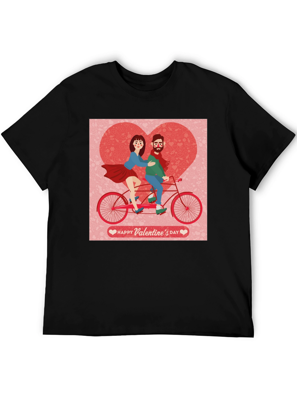 Valentines Day Couple Tandem Bike T-Shirt