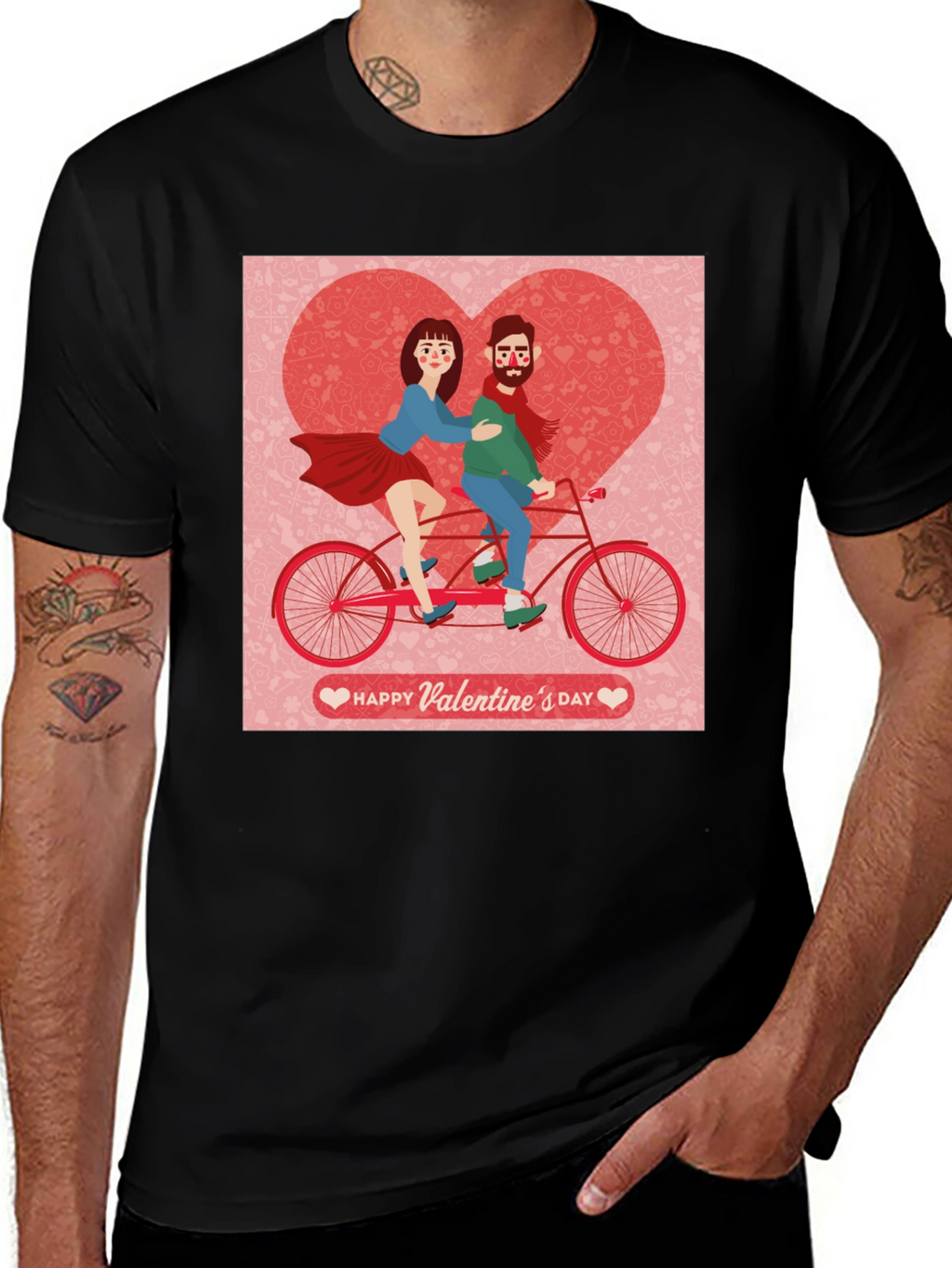 Valentines Day Couple Tandem Bike T-Shirt