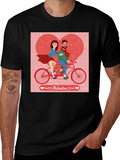 Valentines Day Couple Tandem Bike T-Shirt