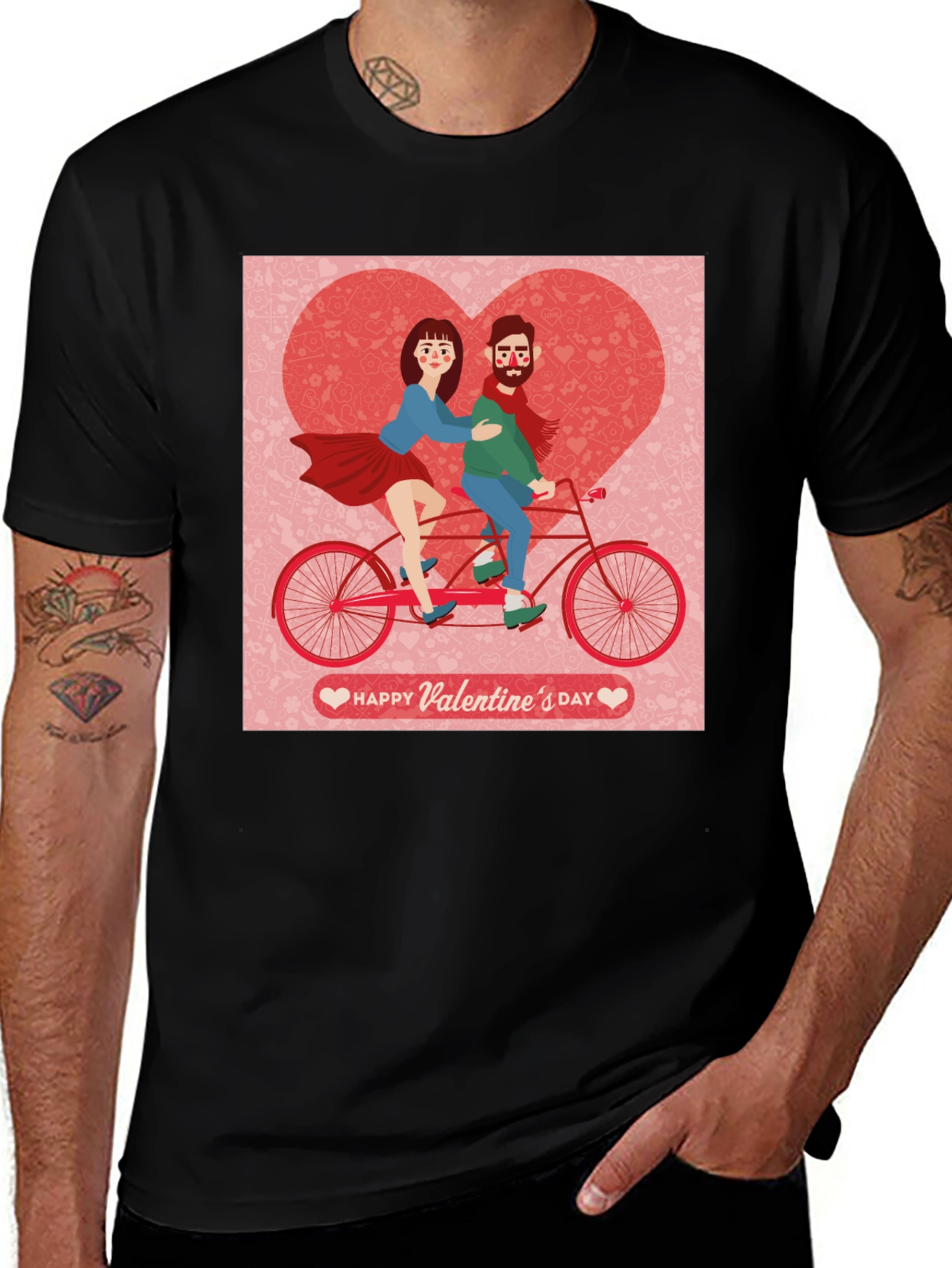 Valentines Day Couple Tandem Bike T-Shirt