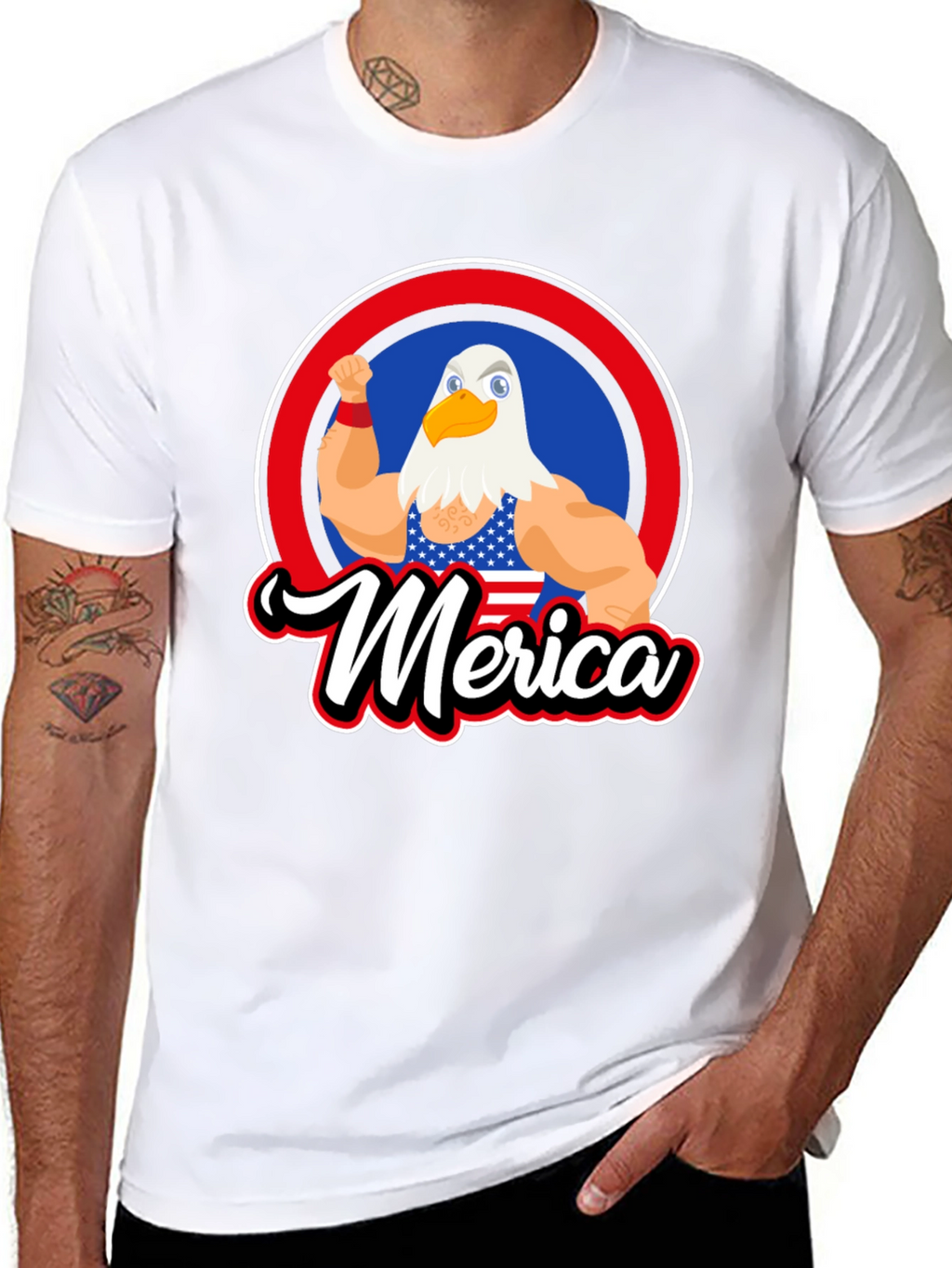 Patriotic Merica Eagle Graphic T-Shirt