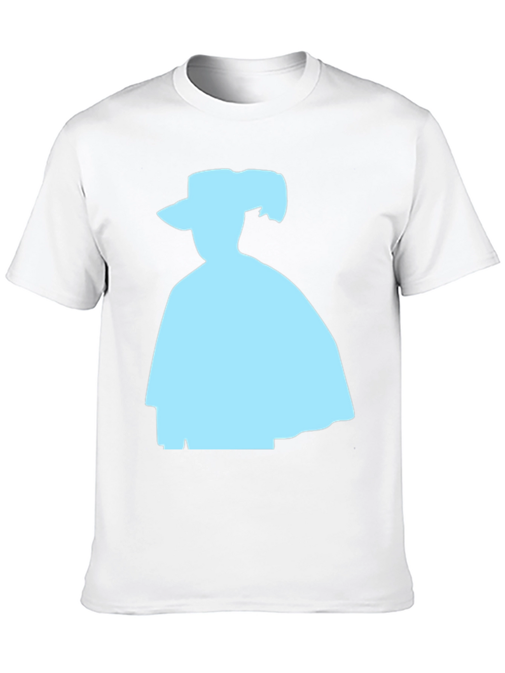 Silhouette Tee: Light Blue Shape on Black