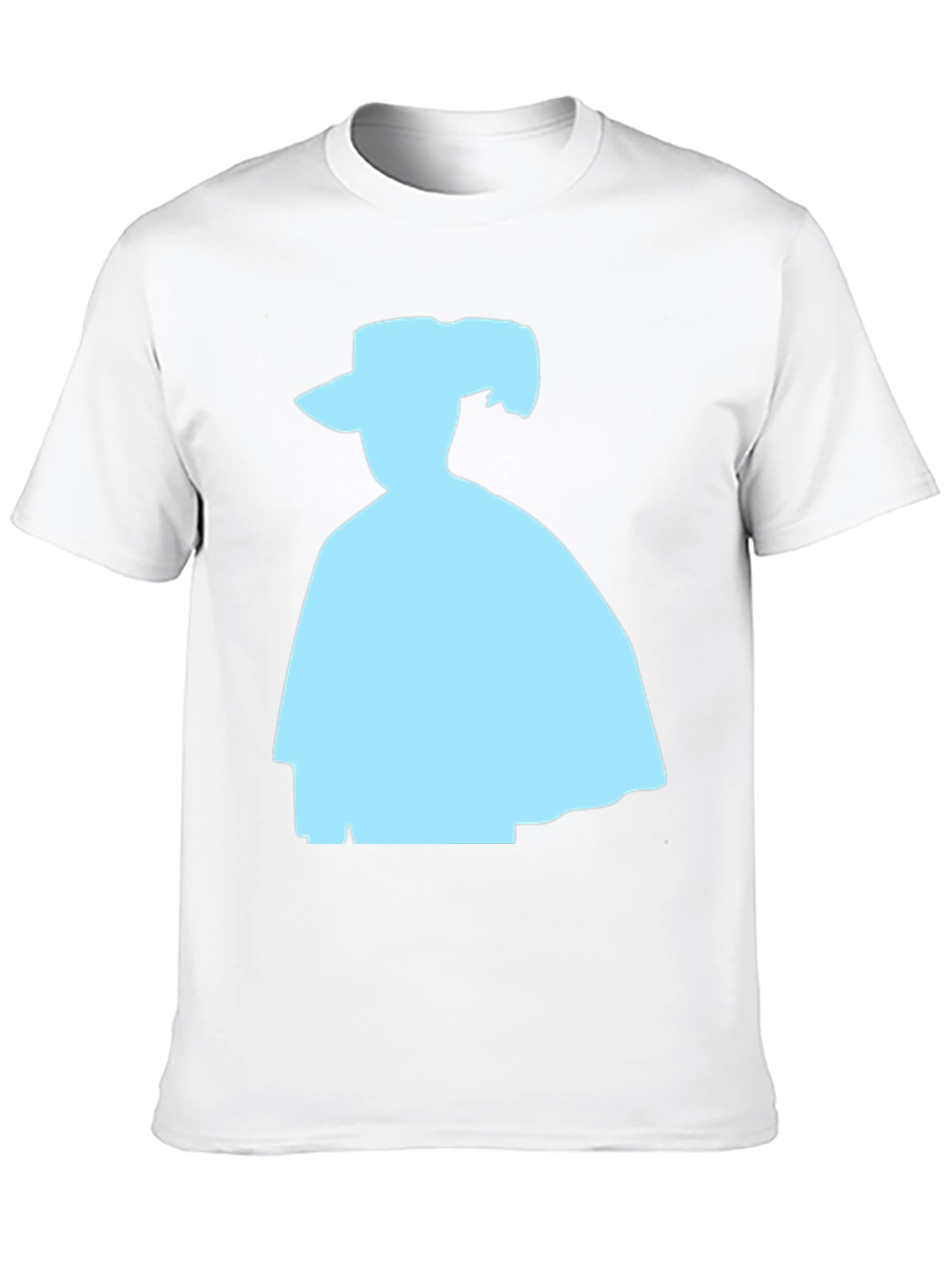 Silhouette Tee: Light Blue Shape on Black