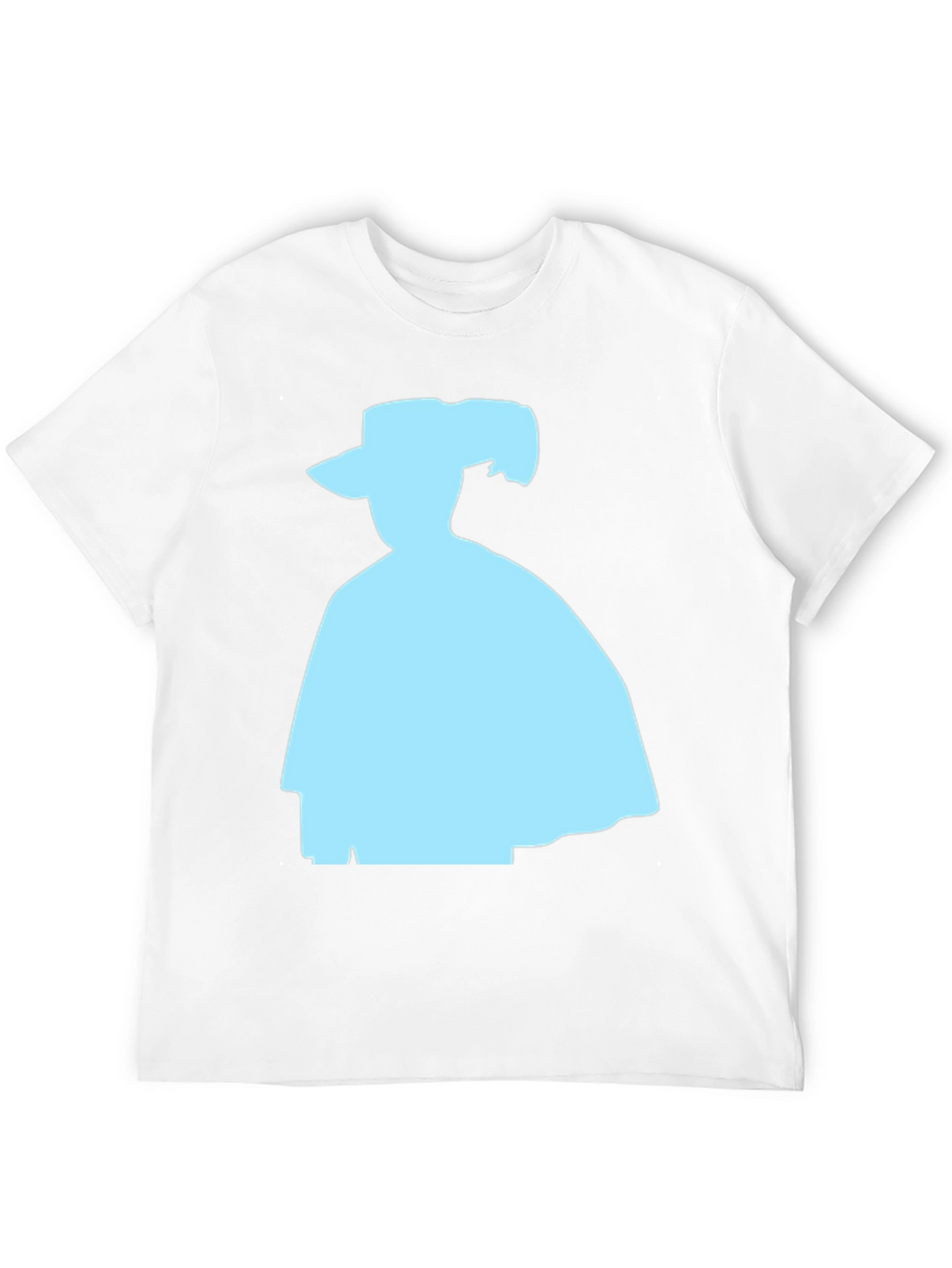 Silhouette Tee: Light Blue Shape on Black