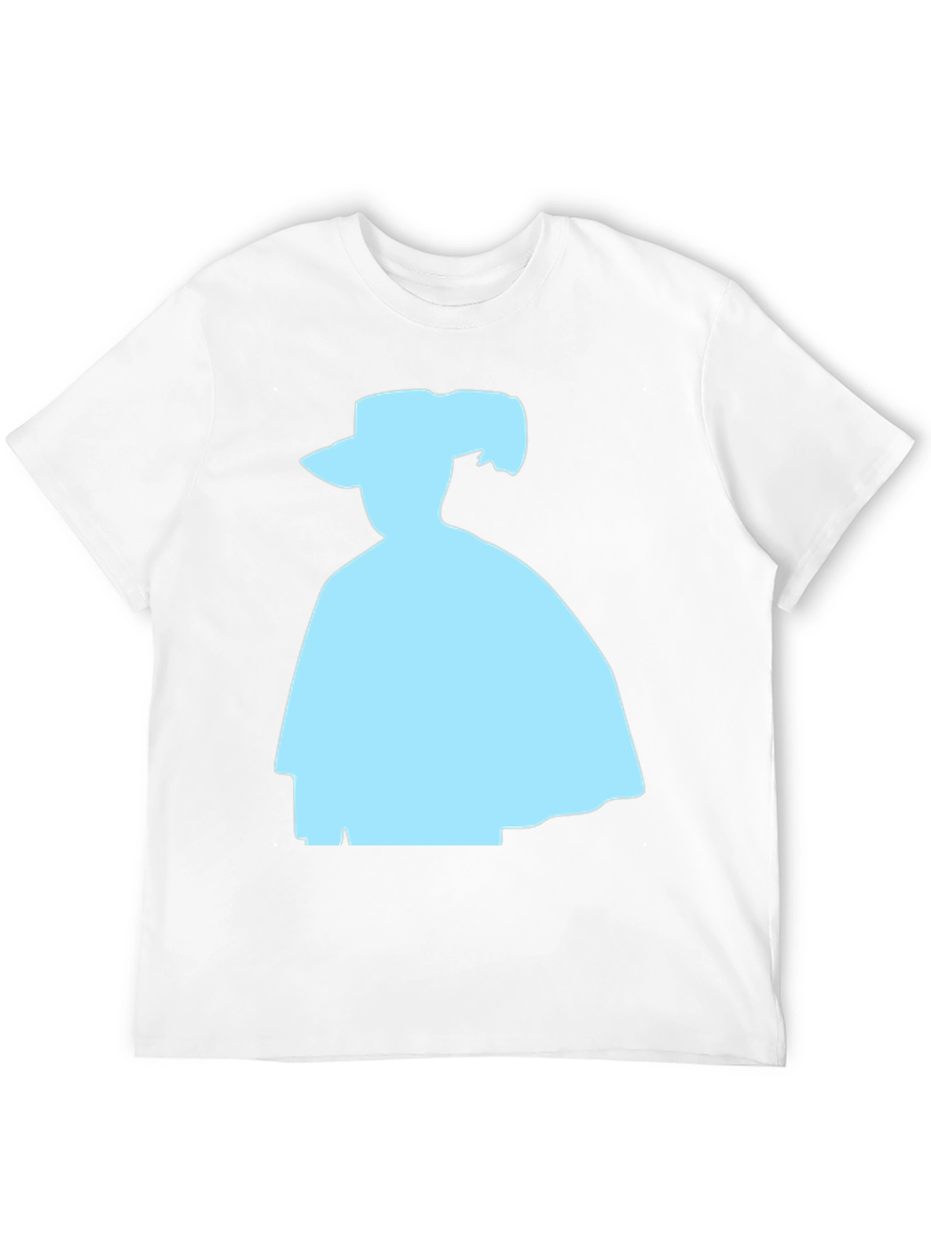 Silhouette Tee: Light Blue Shape on Black