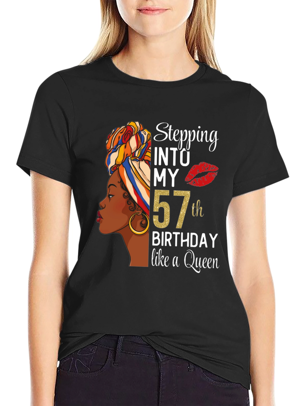 Stepping Into My 57th Birthday Queen T-Shirt