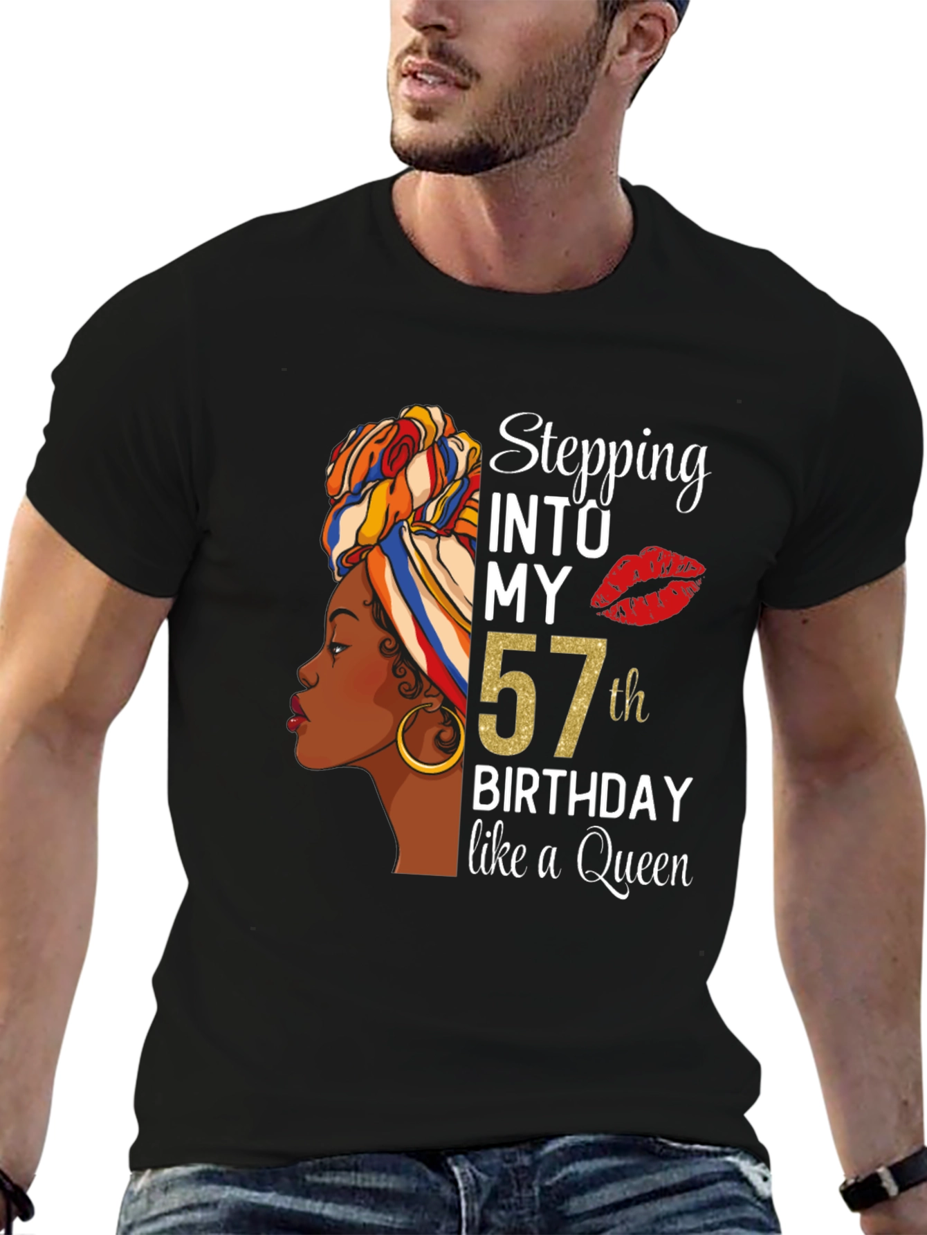 Stepping Into My 57th Birthday Queen T-Shirt