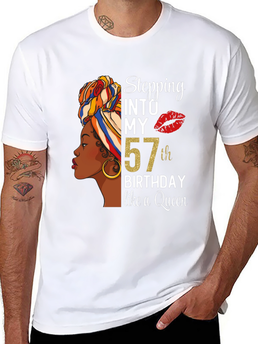 Stepping Into My 57th Birthday Queen T-Shirt