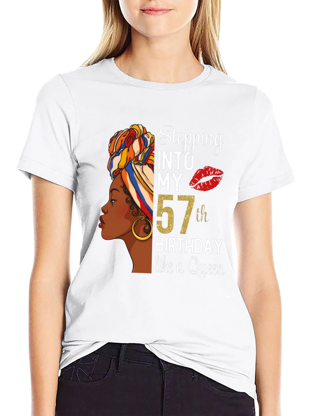 Stepping Into My 57th Birthday Queen T-Shirt