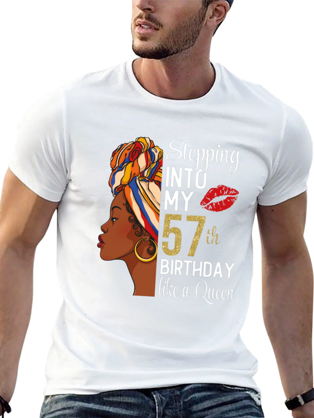 Stepping Into My 57th Birthday Queen T-Shirt