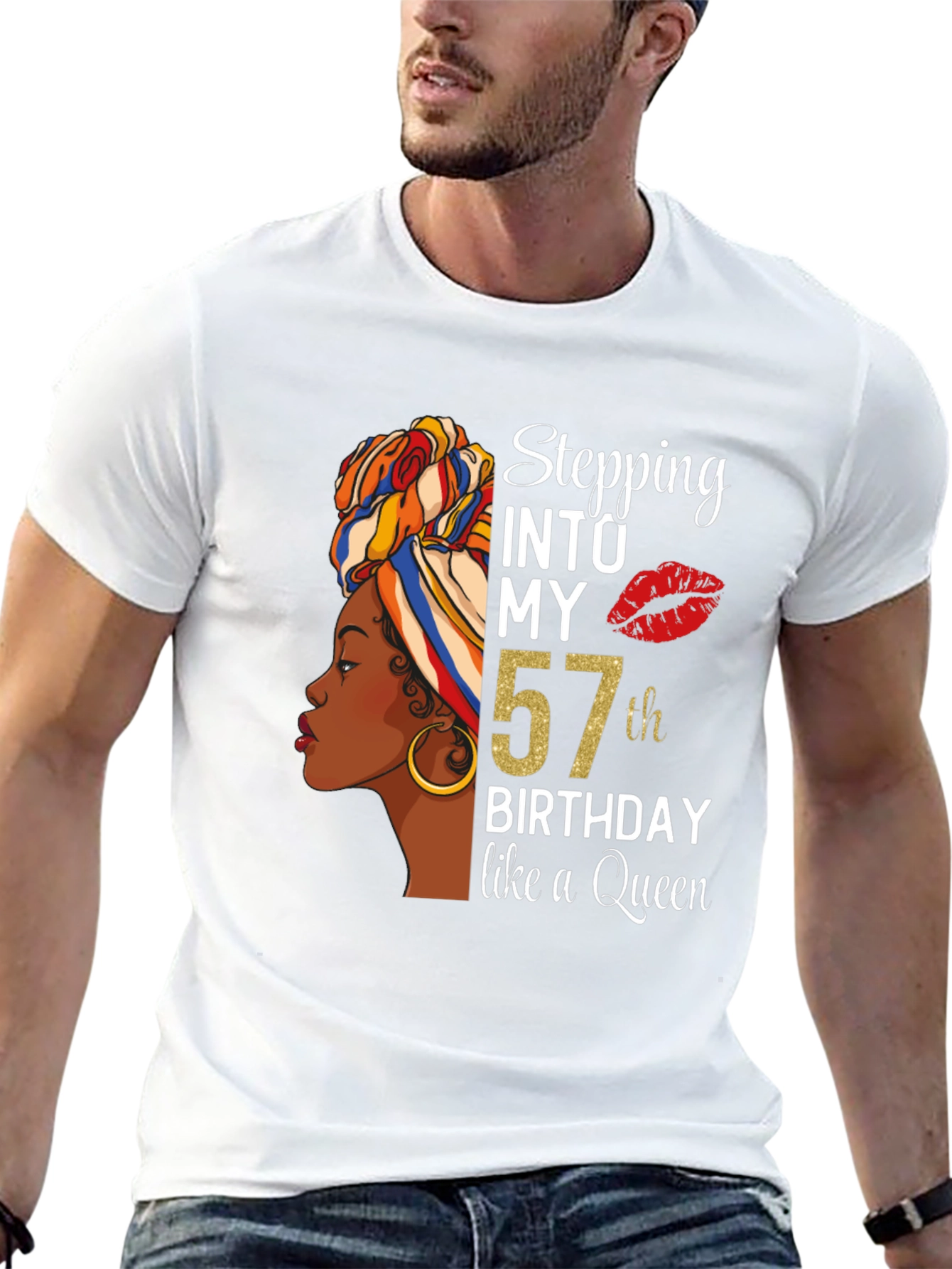 Stepping Into My 57th Birthday Queen T-Shirt