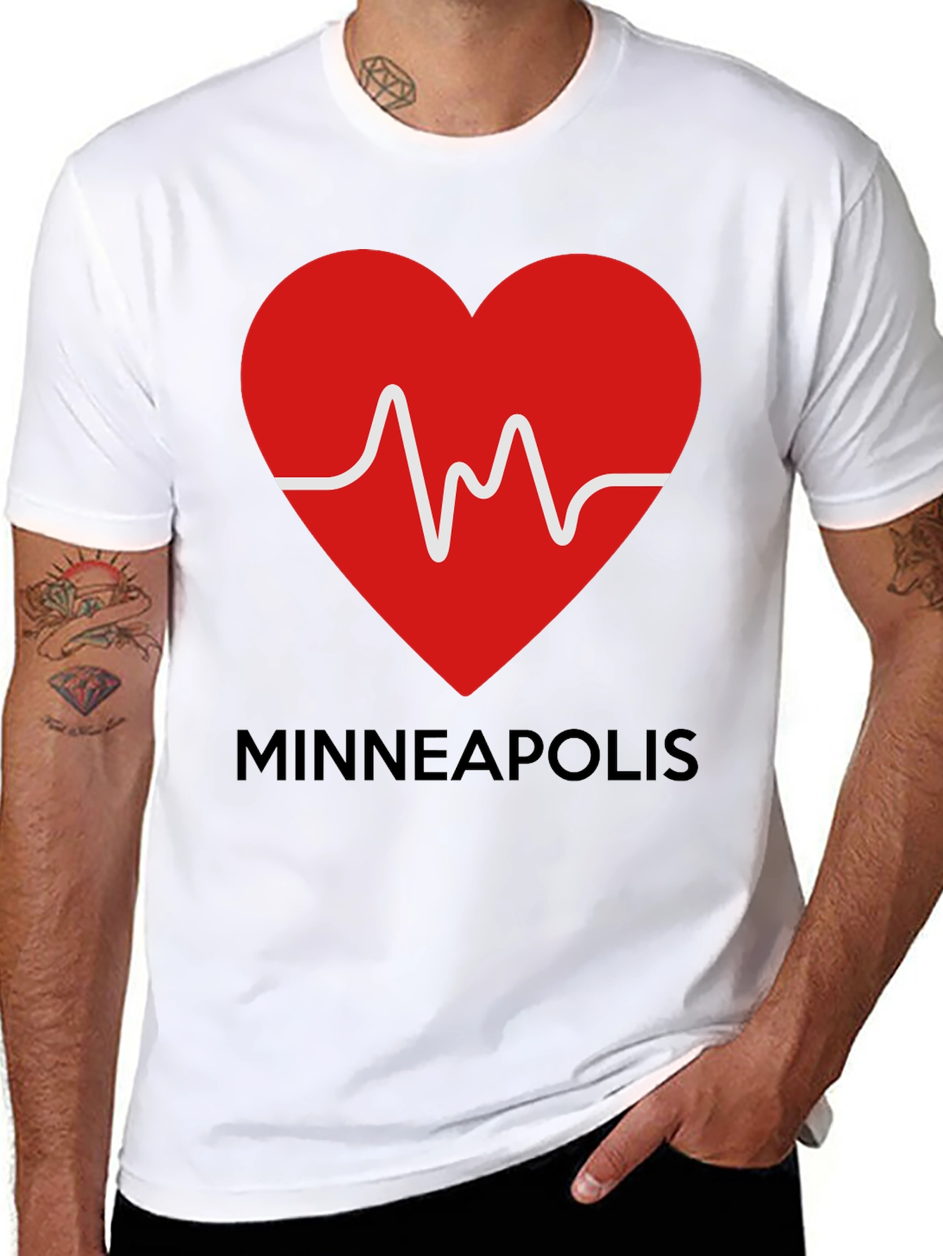Minneapolis Heartbeat Graphic Tee -  Love MN T-Shirt