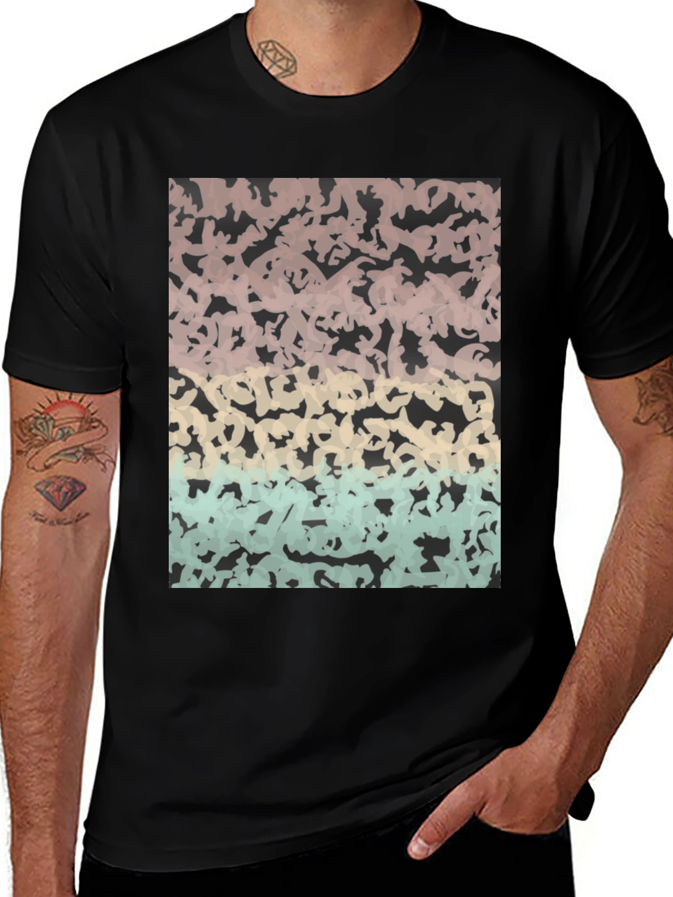 Abstract Camo T-Shirt - Stylish Casual Wear