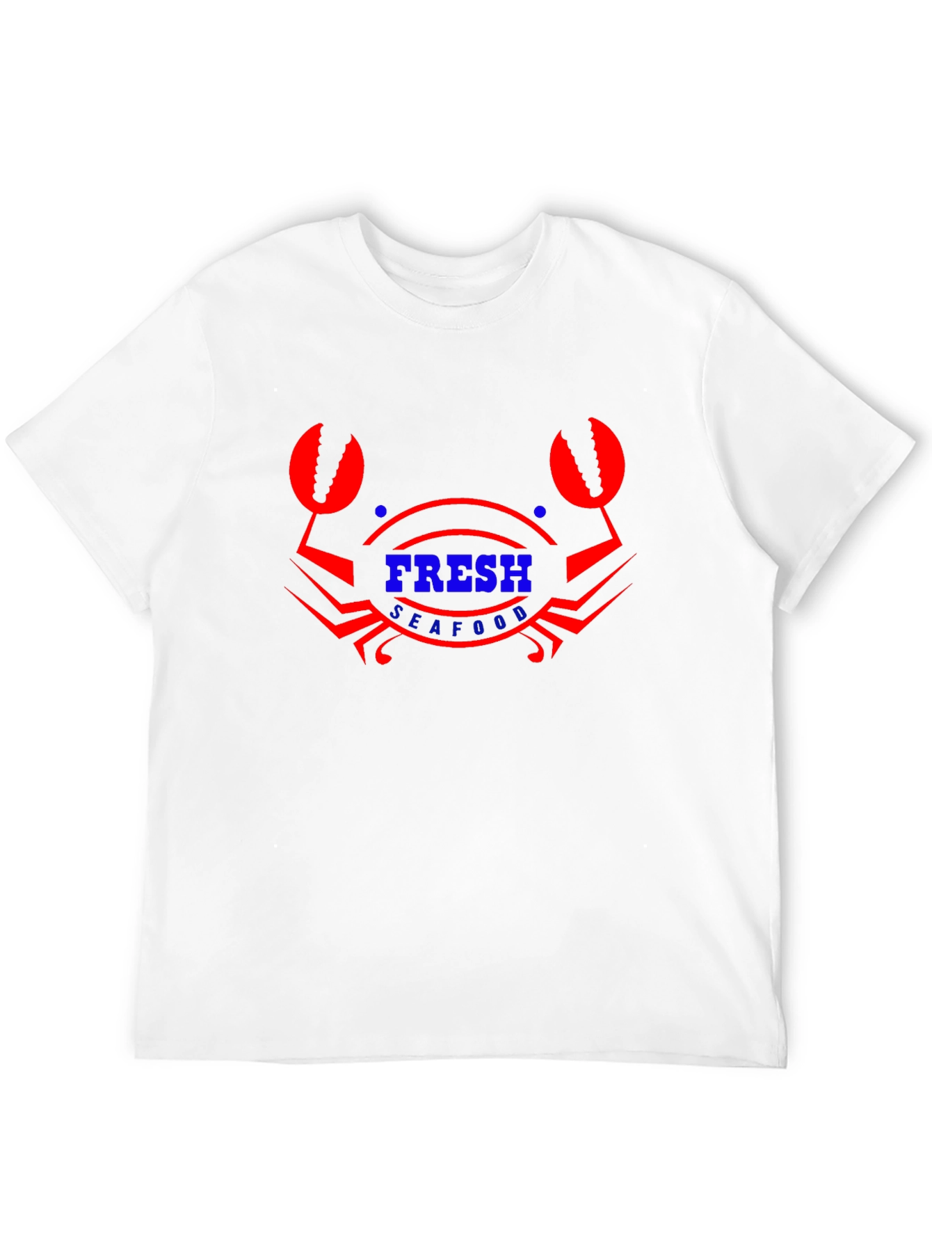Fresh Seafood Graphic T-Shirt - Black Cotton Blend