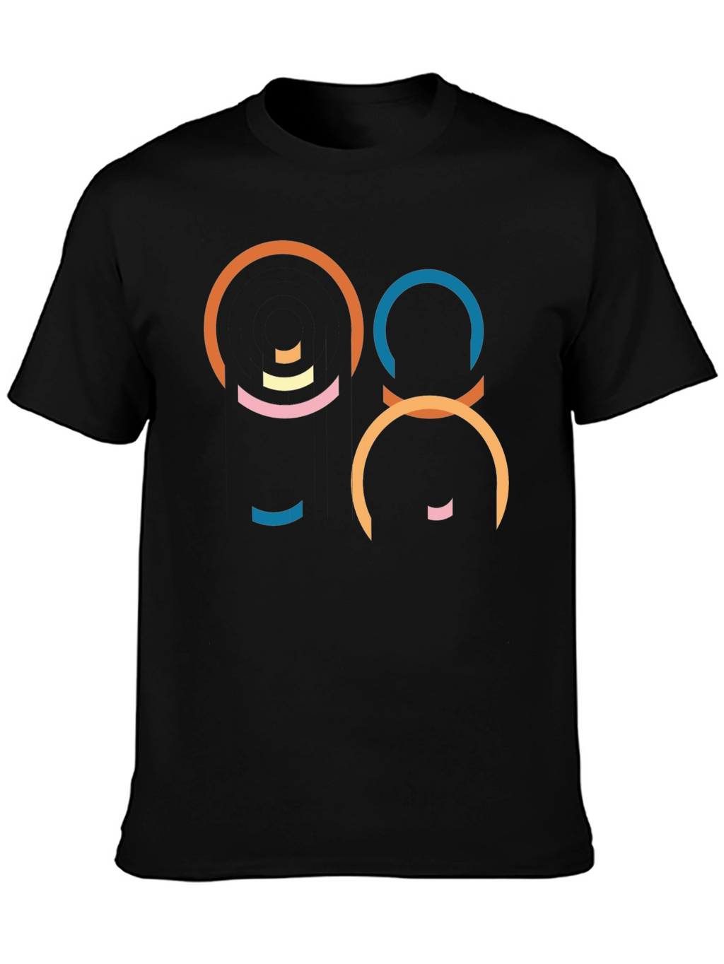Abstract Geometric Graphic Black T-Shirt